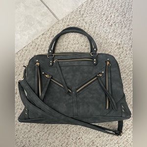 Gray Satchel Handbag